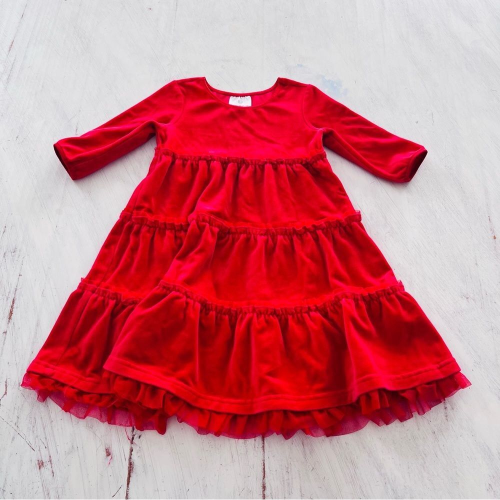 Hanna Andersson Velvet Twirl Dress in Red Size 100